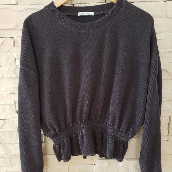 Zara Tops - ZARA Long sleeve Top- dark grey